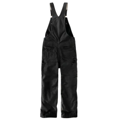 CARHARTT QUILT LINED WASHED DUCK BIB OVERALLS BLACK 104031 -down jacket shop 104031 BLK Back MF19
