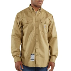CARHARTT FLAME-RESISTANT TWILL SHIRT WITH POCKET FLAP FRS160