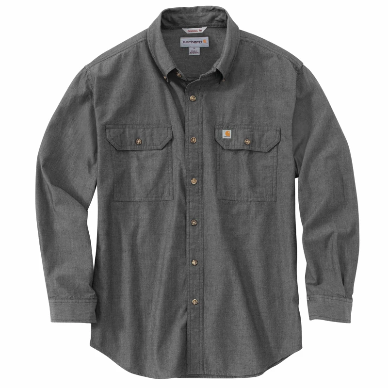 CARHARTT Mens' Loose Fit Midweight Chambray Long Sleeve Shirt #104368 - Image 3