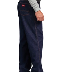 DICKIES 9393RNB MEN'S REGULAR STRAIGHT FIT 5 POCKET DENIM JEANS IN RINSED INDIGO BLUE -down jacket shop DIK 9393RNB side