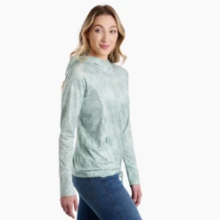 KUHL Women's Airkuhl Hoody -down jacket shop KUH 8495 WsAirkuhlHoody SoftJadePrint Side