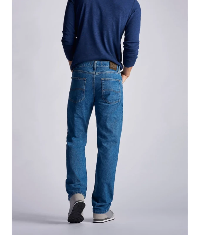 LEE MEN'S REGULAR FIT STRAIGHT LEG JEANS IN PEPPER STONEWASH 4 LEE MEN'S REGULAR FIT STRAIGHT LEG JEANS IN PEPPER STONEWASH - Image 2