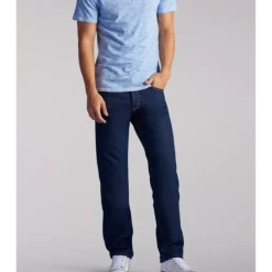 LEE MEN'S REGULAR FIT STRAIGHT LEG JEANS IN PEPPER PREWASH