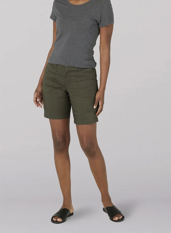 LEE WOMEN'S FLEX TO GO RELAXED FIT CARGO BERMUDA IN FRONTIER OLIVE 3 LEE WOMEN'S FLEX TO GO RELAXED FIT CARGO BERMUDA IN FRONTIER OLIVE