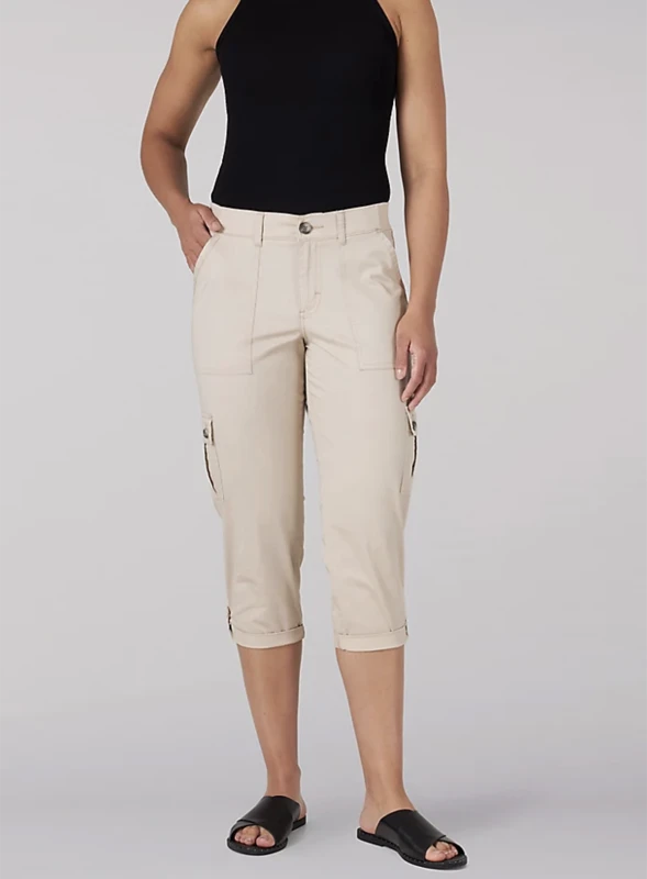 LEE WOMEN'S FLEX TO GO RELAXED FIT CARGO CAPRI IN OXFORD TAN 3 LEE WOMEN'S FLEX TO GO RELAXED FIT CARGO CAPRI IN OXFORD TAN