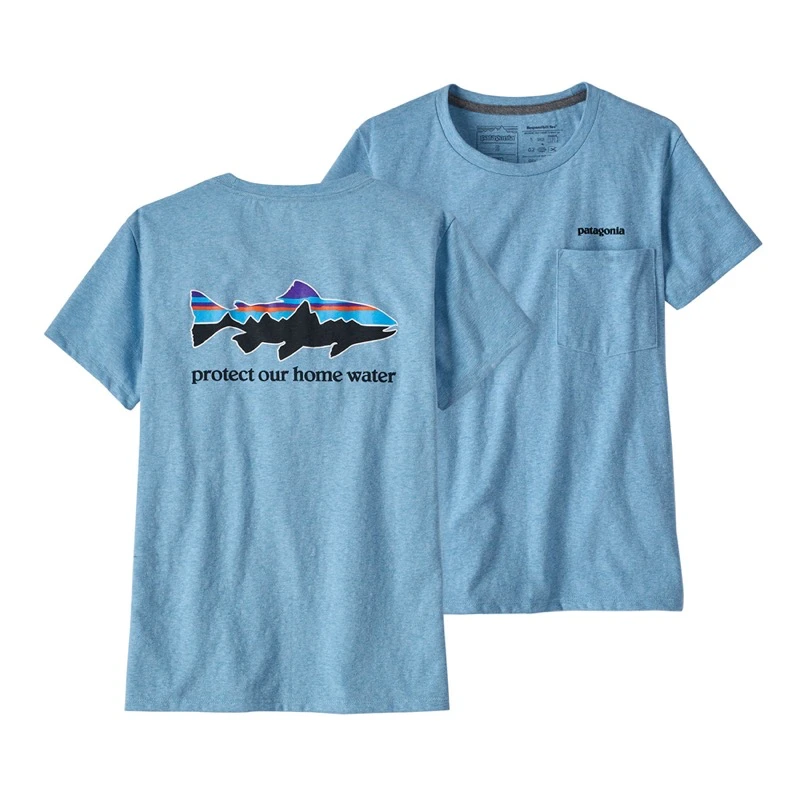 PATAGONIA WOMEN'S HOME WATER TROUT POCKET RESPONSIBILI TEE 3 PATAGONIA WOMEN'S HOME WATER TROUT POCKET RESPONSIBILI TEE