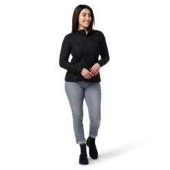 SMARTWOOL Women's Hudson Trail Fleece Full Zip -down jacket shop SMA SW011524 BLK Mfront