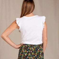 Toad&Co TOAD & CO Women's Rufflita II Tee -down jacket shop TNC RFLT WHT back