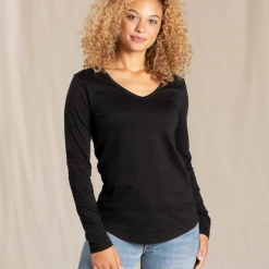 Toad&Co TOAD & CO WOMEN'S MARLEY II LONG SLEEVE TEE 8 Toad&Co TOAD & CO WOMEN'S MARLEY II LONG SLEEVE TEE -down jacket shop TOAD CO WOMENS MARLEY II LONG SLEEVE TEE BLK XS
